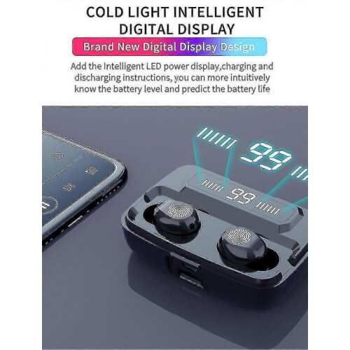 Wireless Bluetooth Headset Tws Call Music Power Display Binaural Touch Button 5.0 Earplugs 2
