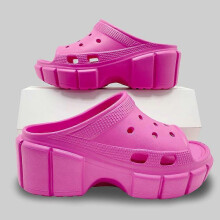 (36.5, Rosy Red) Women's summer casual shoes wedge heel thick sole heightened slippers