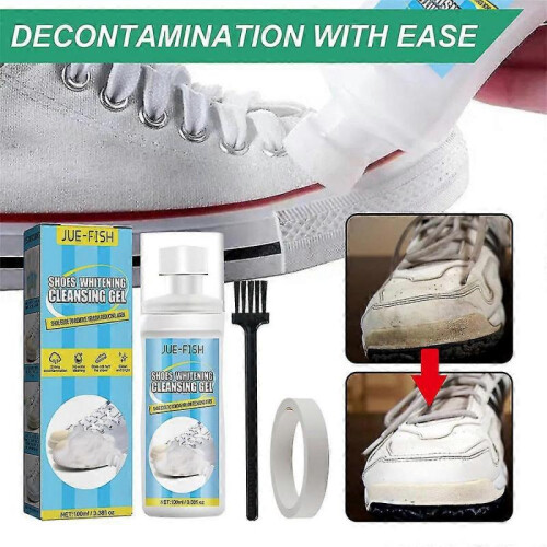 100ml White Shoe Cleaner Decontamination Cleaner Water-free Remove Yellow Stains