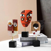 (C Style) Modern Resin Statue Sculpture Ornaments Creative Abstract Sculpture Nordic Decoration