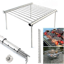 Outdoor Stainless Steel Bbq Grill Compact Folded Mini Pocket Cooking Accessories