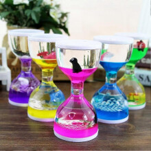 (Yellow) Liquid Hourglass Timer Bubble Timer Fashion Stable Construction Oil Kids Toy