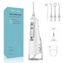 Portable Oral Irrigator Water Dental Flosser Usb Rechargeable 4 Modes Ip7 Waterproof 300ml Teeth