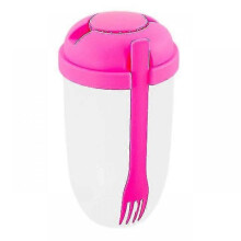 (pink) 2022 Salad Meal Shaker Cup, Container To Go, Portable Fruit And Vegetable Cups Container, With Fork