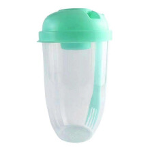 (green) 2022 Salad Meal Shaker Cup, Container To Go, Portable Fruit And Vegetable Cups Container, With Fork
