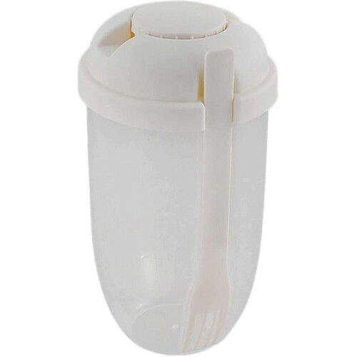 (white) 2022 Salad Meal Shaker Cup, Container To Go, Portable Fruit And Vegetable Cups Container, With Fork