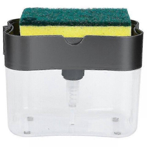 2 In 1 Pressing Type Kitchen  Cleaner Cleaning Brush Sponge Mount