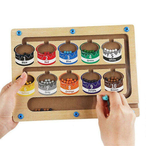 Kids Wooden Magnetic Counting Operation Color Classification Shift Game Educational Toys 2