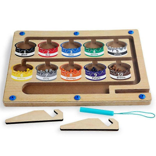 Kids Wooden Magnetic Counting Operation Color Classification Shift Game Educational Toys 1
