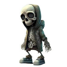 (C) Cool Skeleton Figurines Cute Statue Skeleton Halloween Ornaments Home Decoration Creative Gifts
