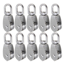 10 Pieces Silver Steel Single-sheaved M15 Pulley Block Loading Capacity 35kg