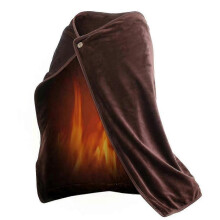 (Brown) Usb Electric Heated Blanket Soft Solid Color Winter Warm Shawl For Women Gifts