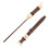Flauto dolce soprano a 8 fori, staccabile, in ABS marrone. 12