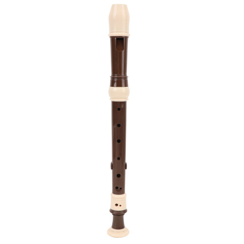 Flauto dolce soprano a 8 fori, staccabile, in ABS marrone.