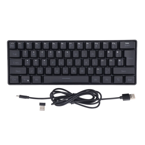 Teclado de 3 modos 61 teclas 2000mAh Negro RGB 1
