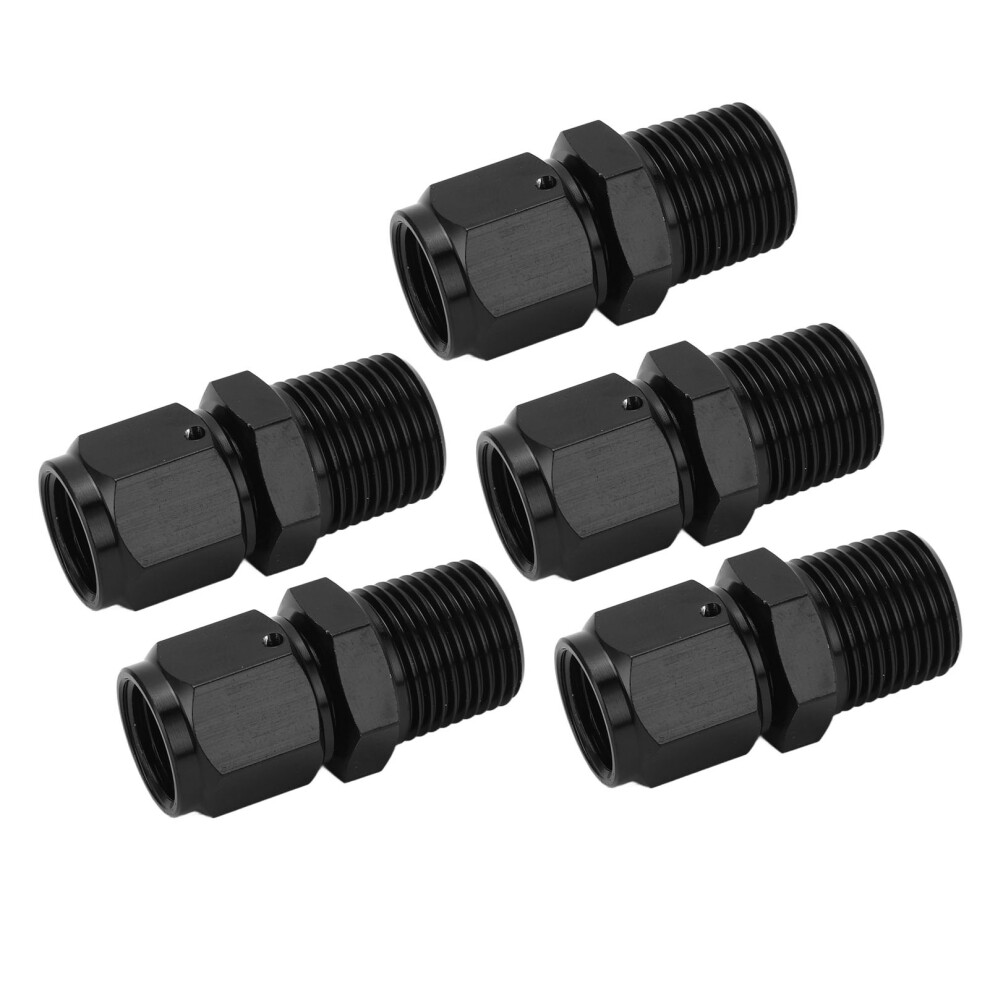 5 Pcs 6An Female To 3/8 Npt Male Adapter Aluminum Black 9121376067112