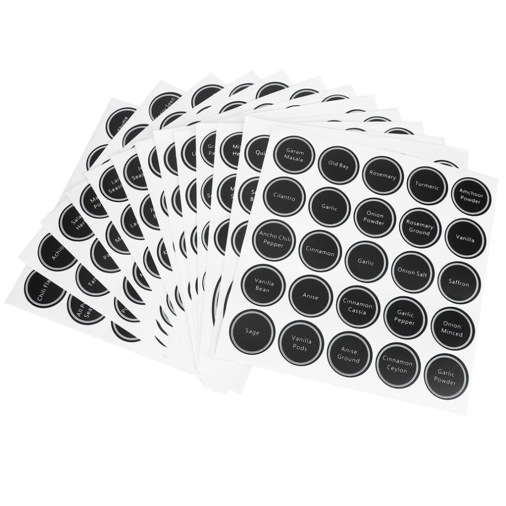 13pcs Reusable Printed Labels Tag Round Adhesive Sticker For Spice Seasoning Jars Wine Bottle