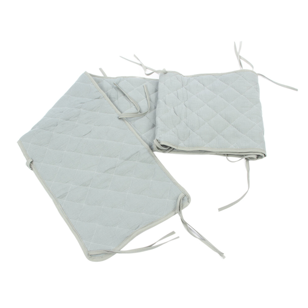Aquamarine Crib Liner Guard – Safety Rail For Baby Bed Protection Blue