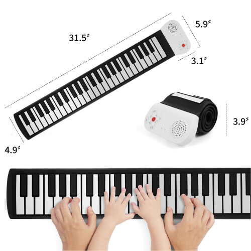 Piano enrollable de 49 teclas USB 450mAh colorido 2
