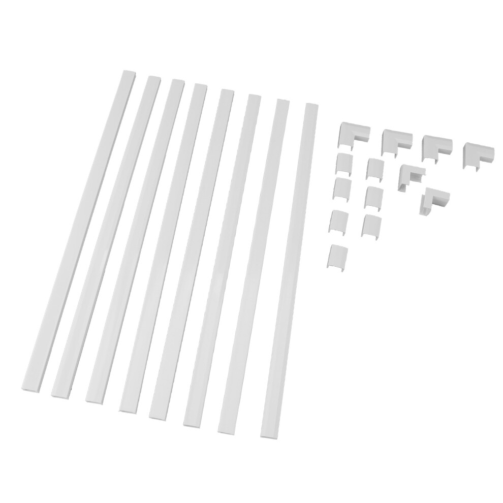 Stylish Plastic Cord Hider Raceways Kit 15.75X0.59x0.35in Cable Concealer 3641331573916