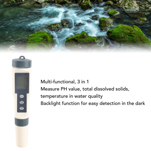 Tragbares Wasserqualitätsmessgerät: Temperatur, pH, TDS 2