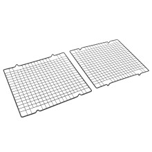 2er-Pack Abkühlgitter aus schwarzem Kohlenstoffstahl, antihaftbeschichtet.