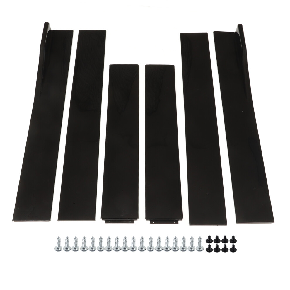 Car Side Skirts 2.2M Glossy Rocker Panel Black 9121376070242