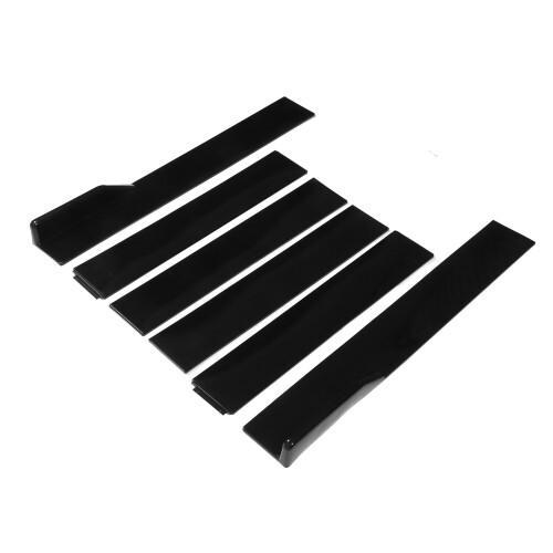 6PCS Universal Side Skirt ABS Black Bendable High 1