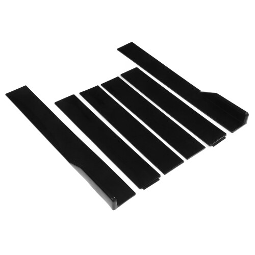6PCS Universal Side Skirt ABS Black Bendable High 2