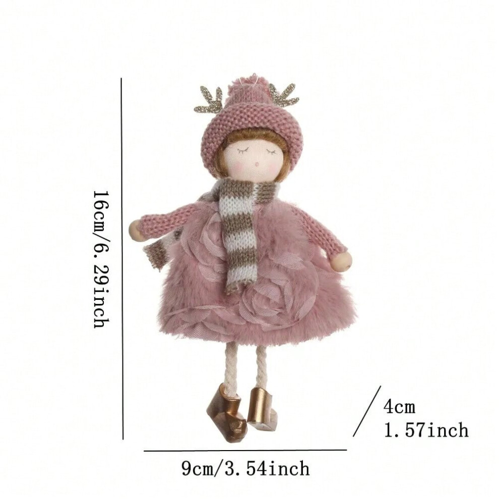 (24-068 Pink) Christmas Angel Girl Doll Pendant Christmas Hanging Dolls Xmas Tree Crafts Elves Pendant Hanging Angel Doll Props Cloth Wing-image-OPC-PJ9Y5GG-NEW