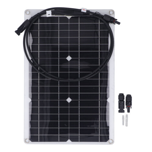 20W 18V flexibles Monokristall-Panel 420x280x3mm Schwarz 2