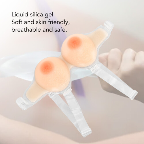 Silicone Strap-On Breast Form M B Cup for Mastectomy & Transgender 2