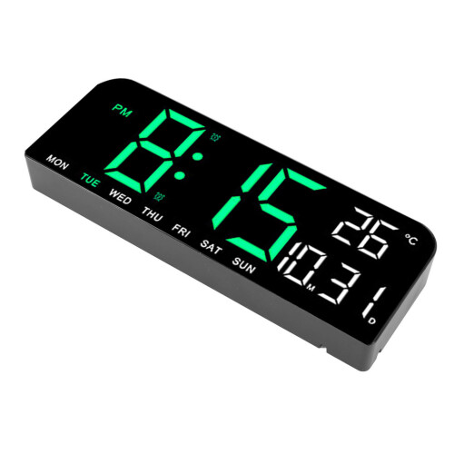 Digitaler Wecker Großes grünes LED-Display 12/24H