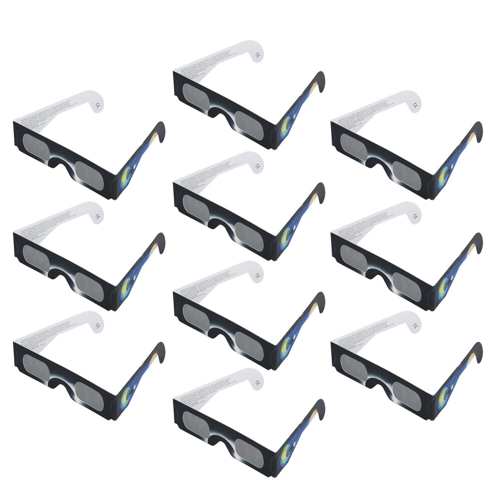 10Pcs Solar Eclipse Viewing Glasses, Paper Filter, Eye Protection For Outdoor Sunspot Observation 5021331605660