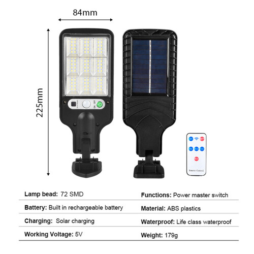 Waterproof LED Outdoor Street Light with PIR Motion Sensor Adjustable 3 Modes 1