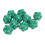 10PCS Green Plastic Polyhedral 20-Sided Role Playing Dice Set 2