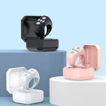 Weißer Bluetooth-Ring für Video- und Lese-Steuerung - 10 m Reichweite, 200 mAh