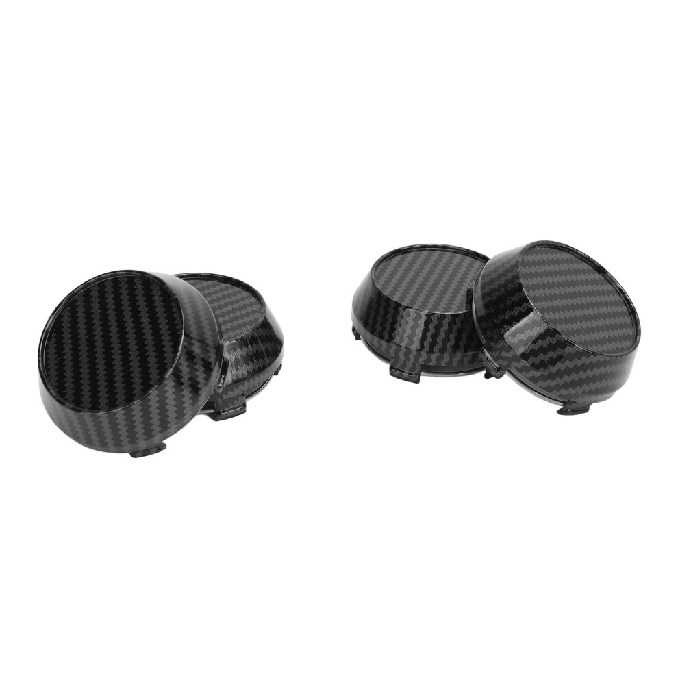 Universal 4 Pcs 60Mm Chrome Car Wheel Center Caps Carbon Fiber Style Hub Covers 9491331616748