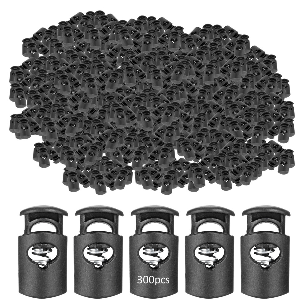300Pcs Single Hole Spring Cord Locks Nylon Rope 9121376078064