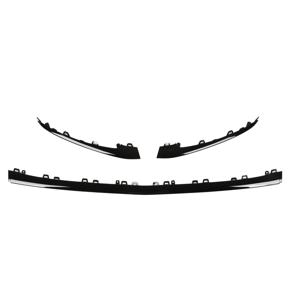 3Pcs Gloss Front Bumper Lower Trim Black 9121376078323