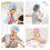 6 Pieces Waterproof Plastic Shower Cap,elastic Reusable Bathing Hair Cap 5