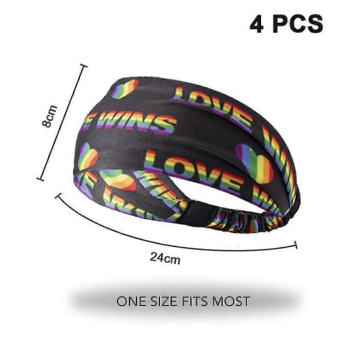 4pcs Rainbow Headbands for Costume, Workouts, Sports/YY 1