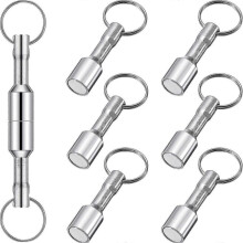 6 Pieces Metal Magnet Keychain Magnetic Keychain Pocket Keyring Magnet Holder with Split Ring