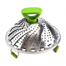 Fish Home Expandable Utensil Folding Pot Stainless Steel Steamer Basket Cooking