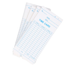 100 piezas Tarjeta de tiempo de doble cara 7.09x3.27in, Blanco