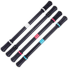 (Black) Pen Spinner Exercise Flexible Fingers Professional Rubber Black Samurai Spinning Pen (1set (4pcs))