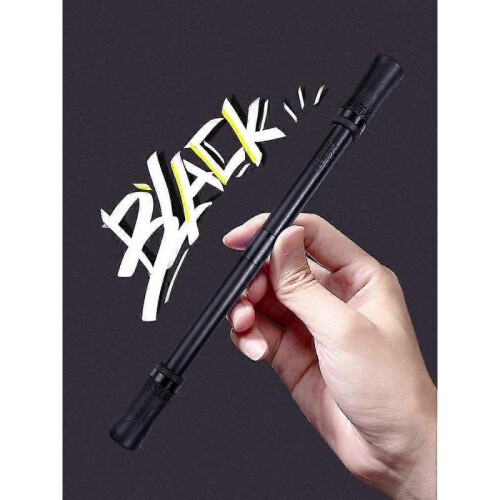 (Black) Pen Spinner Exercise Flexible Fingers Professional Rubber Black Samurai Spinning Pen (1set (4pcs)) 1
