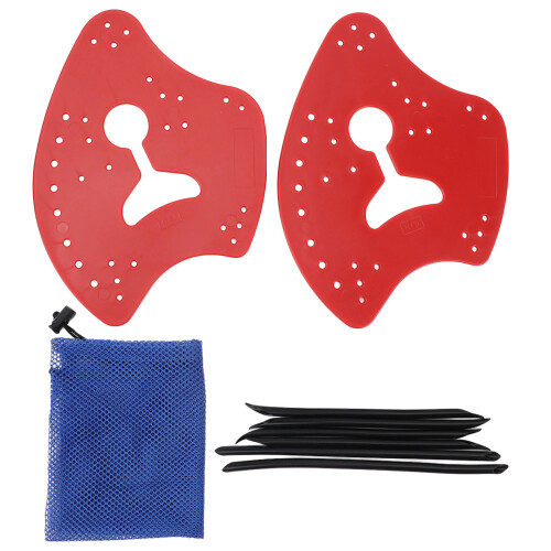 Handpaddel zum Schwimmen, PP-Silikon rot L 2