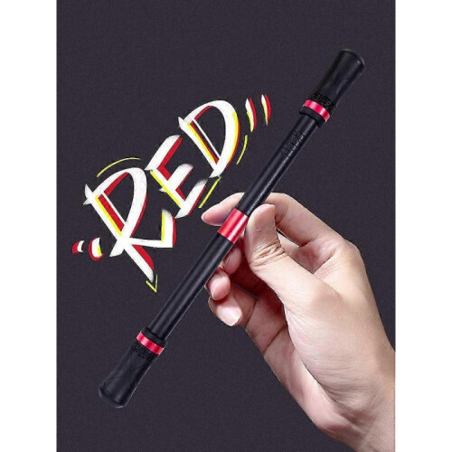 (Black) Pen Spinner Exercise Flexible Fingers Professional Rubber Black Samurai Spinning Pen (1set (4pcs)) 2