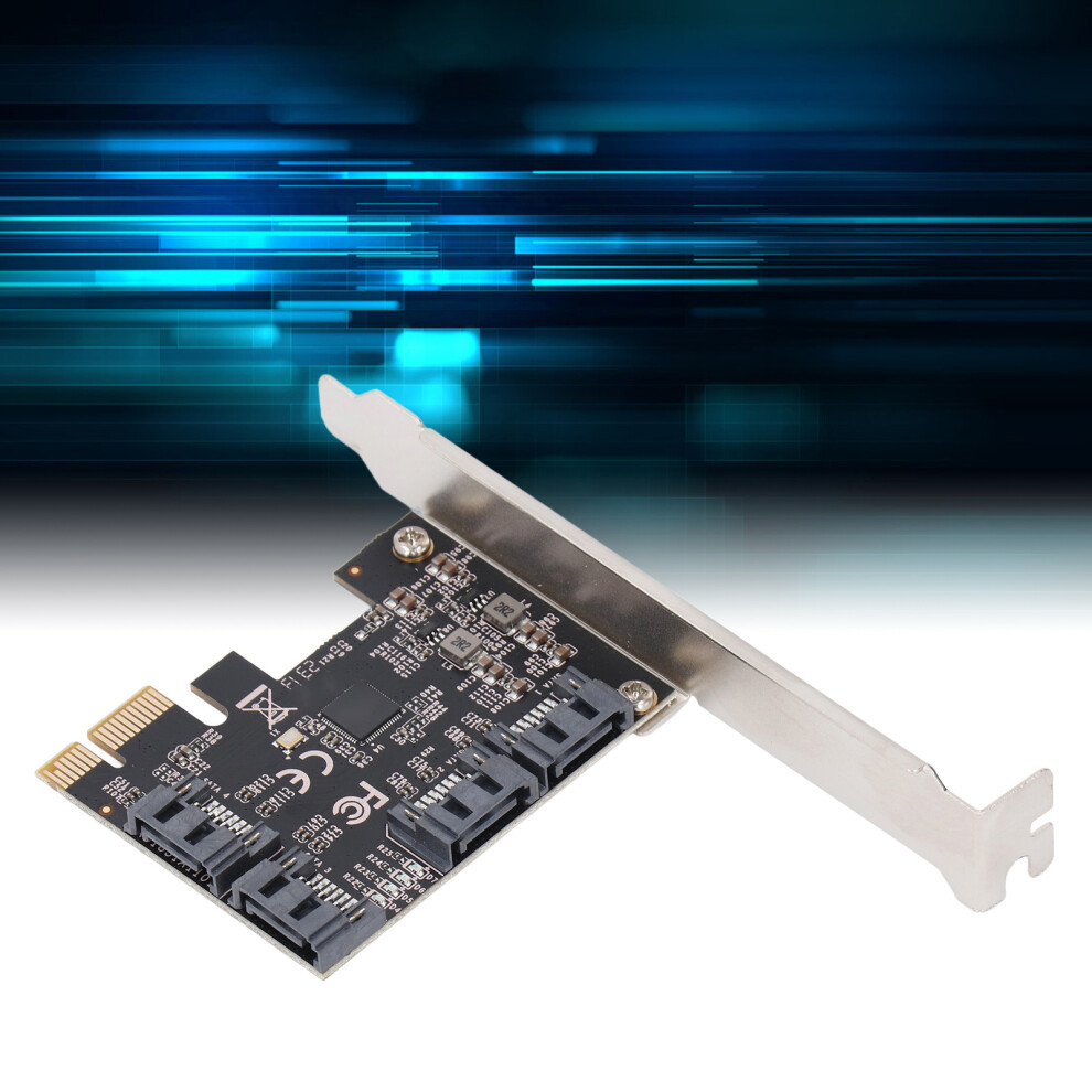 Pcie 3.0 X1 To 4 Port Sata3 Adapter Card For High-Speed Data Transfer 8461331622507